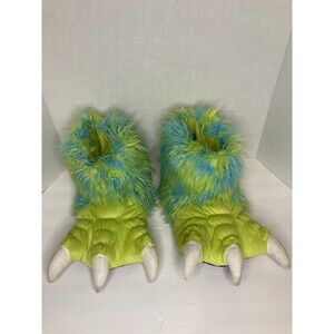 Lazy One Paw House Slippers Green Blue Monster Unisex Men’s 4-7 Women’s 5-8